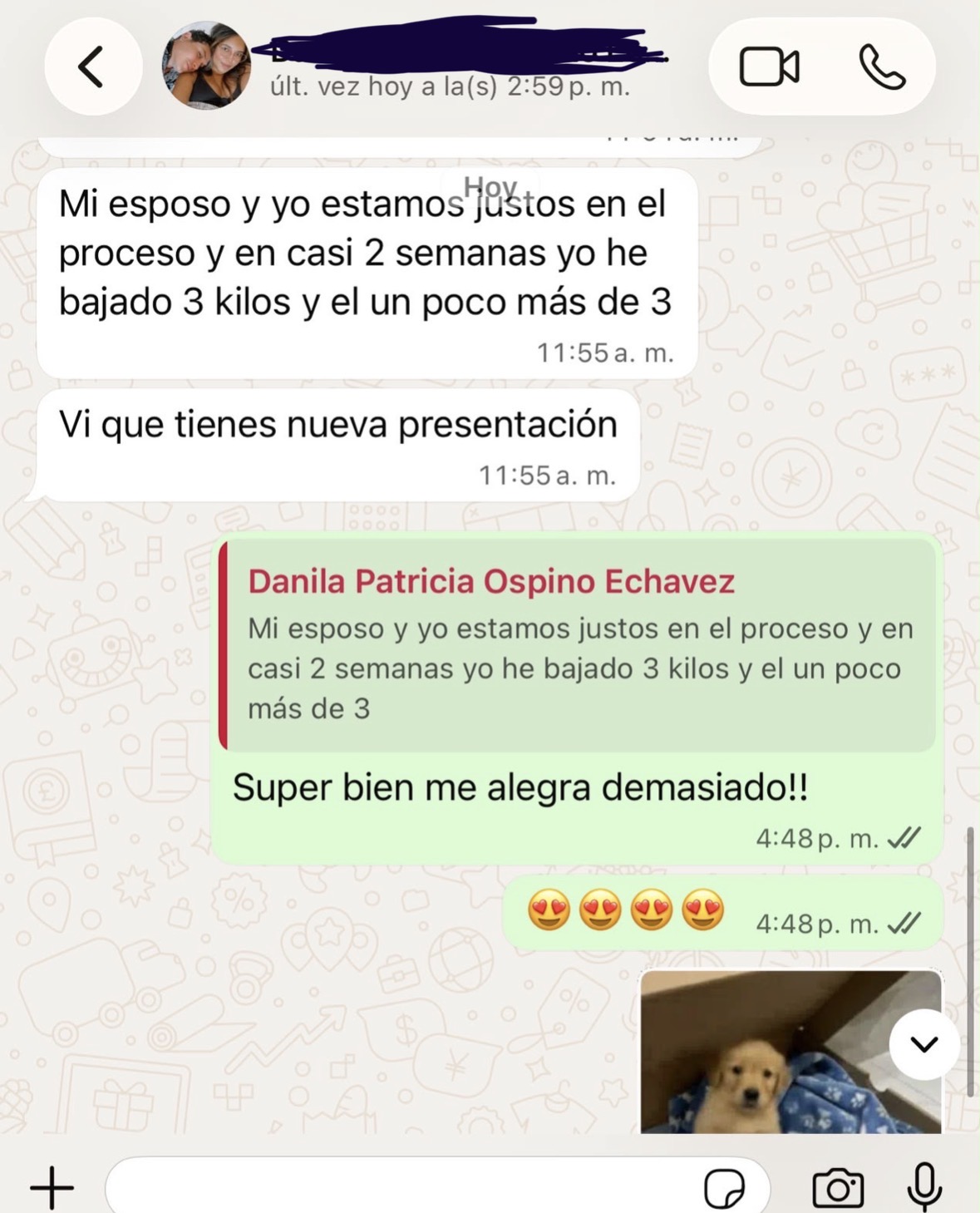 Pareja reporta 3 kilos cada uno en dos semanas